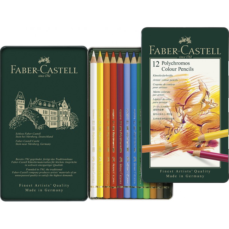 Faber-Castell Künstlerfarbstifte Polychromos · 12 Farben im Metalletui Faber-Castell Künstlerfarbstifte Polychromos · 12 Farben im Metalletui