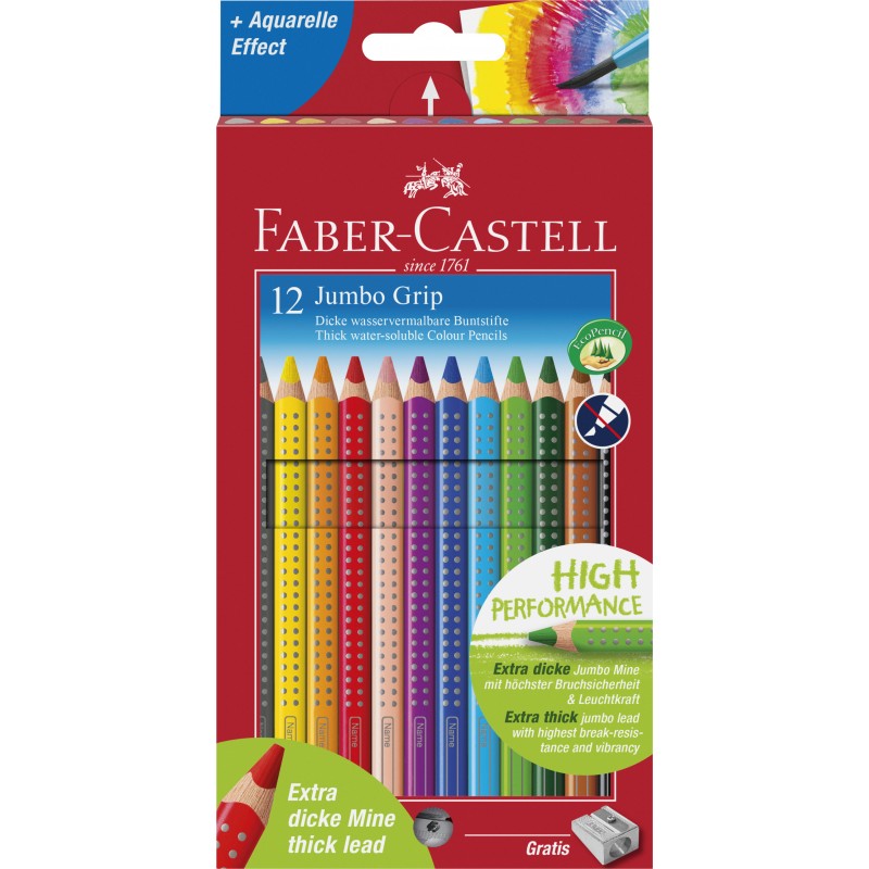 Faber-Castell Farbstift Jumbo GRIP · 12 Farben im Kartonetui. Faber-Castell Farbstift Jumbo GRIP · 12 Farben im Kartonetui.