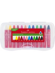 Faber-Castell Wachsmalkreiden 12er JUMBO in Kunststoffbox