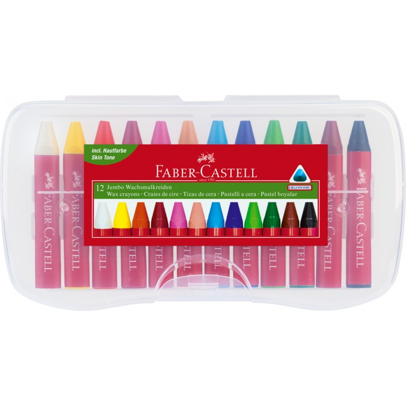 Faber-Castell Wachsmalkreiden 12er JUMBO in Kunststoffbox Faber-Castell Wachsmalkreiden 12er JUMBO in Kunststoffbox