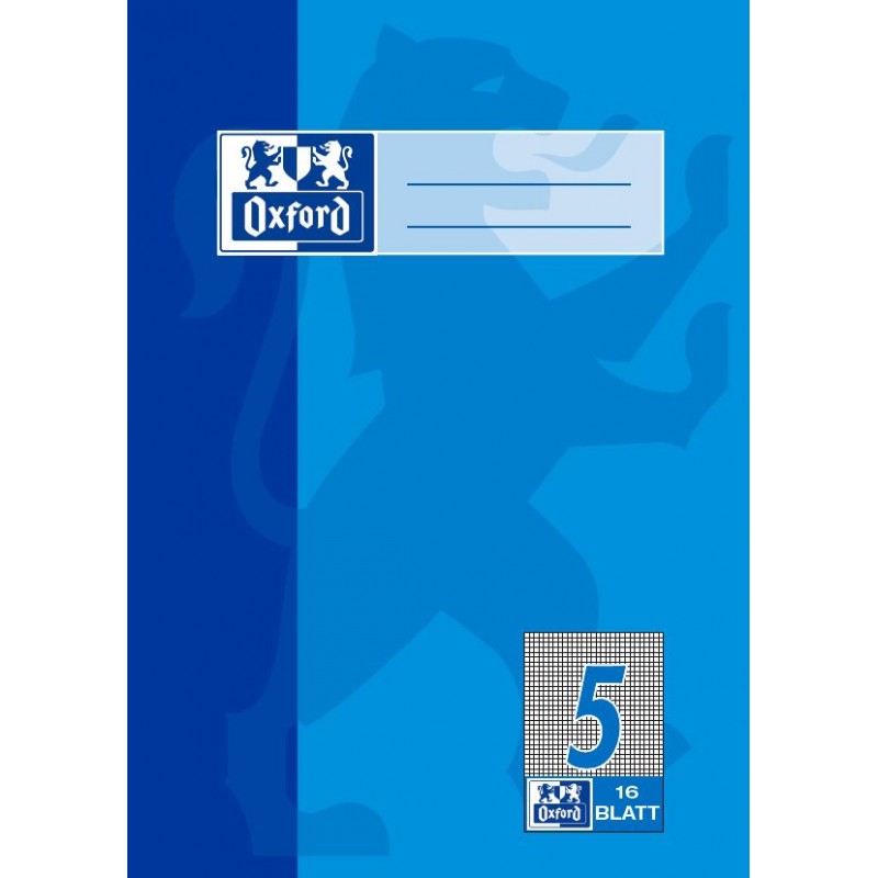 Oxford Schulheft A5 · Lineatur 5 (kariert 5 mm) · 90 g/m² · 16 Blatt Oxford Schulheft A5 · Lineatur 5 (kariert 5 mm) · 90 g/m² · 16 Blatt