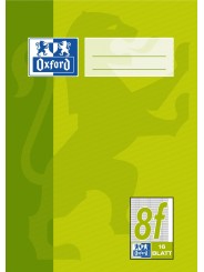 Oxford Schulheft A5 · Lineatur 8f (rautiert · weißer Rand rechts) · 90 g/m² ·16 Blatt