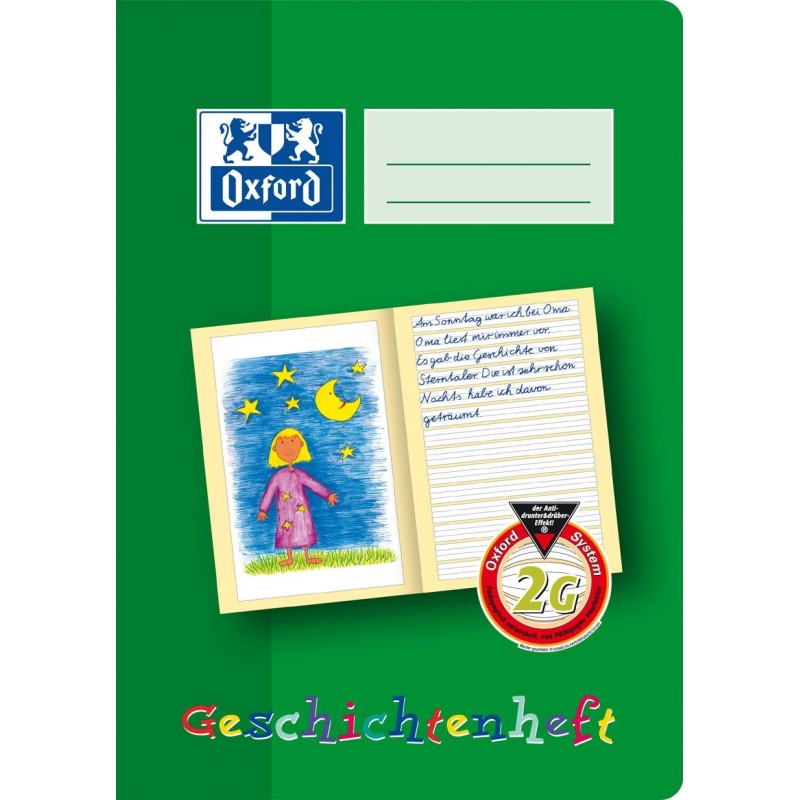 Oxford Geschichtenheft A5 · Lineatur 2G · 90 g/m² · 16 Blatt Oxford Geschichtenheft A5 · Lineatur 2G · 90 g/m² · 16 Blatt