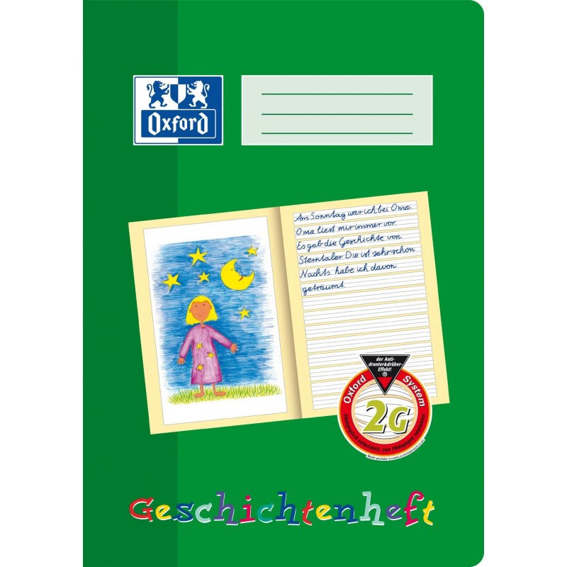 Oxford Geschichtenheft A4 · Lineatur 2G · 90 g/m² · 16 Blatt Oxford Geschichtenheft A4 · Lineatur 2G · 90 g/m² · 16 Blatt