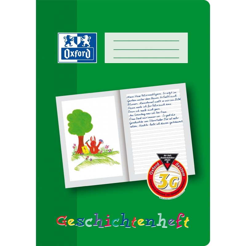 Oxford Geschichtenheft A4 · Lineatur 3G · 90 g/m² · 16 Blatt Oxford Geschichtenheft A4 · Lineatur 3G · 90 g/m² · 16 Blatt