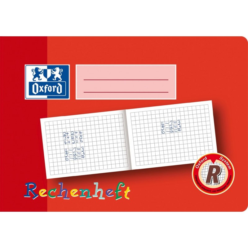 Oxford Rechenheft A5 quer · 16 Blatt · Lineatur R · 90 g/m² Oxford Rechenheft A5 quer · 16 Blatt · Lineatur R · 90 g/m²