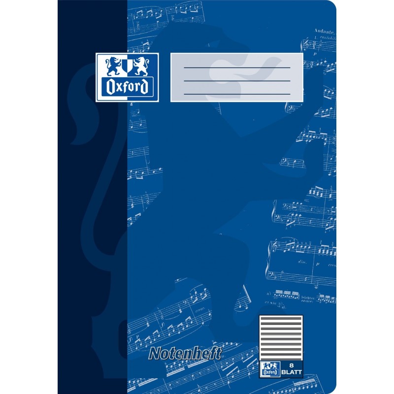 Oxford Notenheft A4 · Lineatur 14 · ohne Hilfslinien · 90 g/m² · 8 Blatt Oxford Notenheft A4 · Lineatur 14 · ohne Hilfslinien · 90 g/m² · 8 Blatt