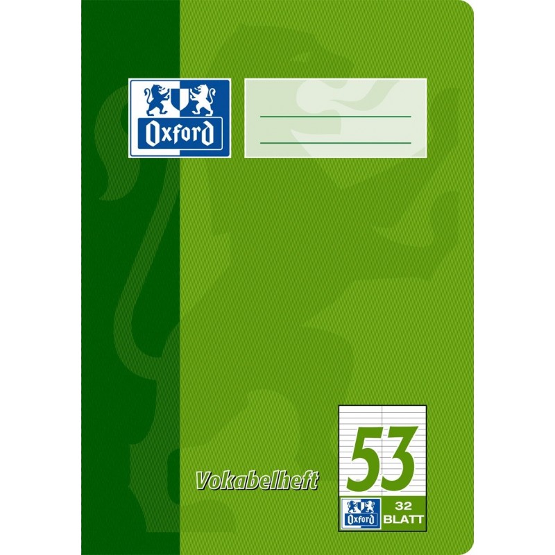Oxford Vokabelheft A5 · Lineatur 53 (2 Spalten) · 90 g/m² · 32 Blatt Oxford Vokabelheft A5 · Lineatur 53 (2 Spalten) · 90 g/m² · 32 Blatt