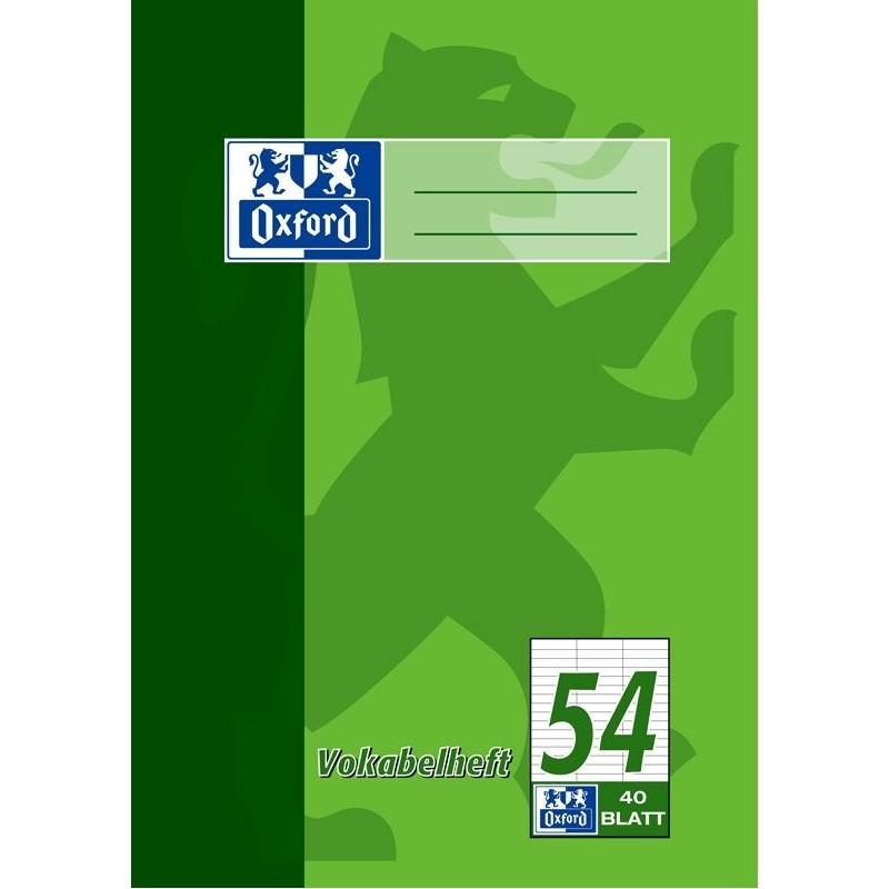 Oxford Vokabelheft A5 · Lineatur 54 (3 Spalten) · 90 g/m² · 40 Blatt Oxford Vokabelheft A5 · Lineatur 54 (3 Spalten) · 90 g/m² · 40 Blatt