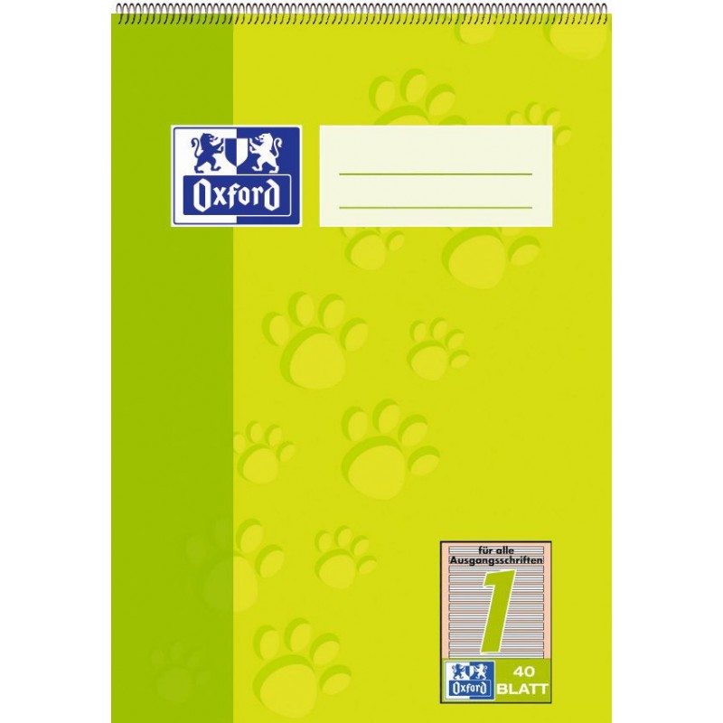 Oxford Schulblock A5 · mit Kopfspirale · Lineatur 1 · 90 g/m² · 40 Blatt Oxford Schulblock A5 · mit Kopfspirale · Lineatur 1 · 90 g/m² · 40 Blatt