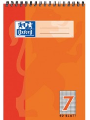 Oxford Schulblock A5 · mit Kopfspirale · Lineatur 7 · 90 g/m² · 40 Blatt