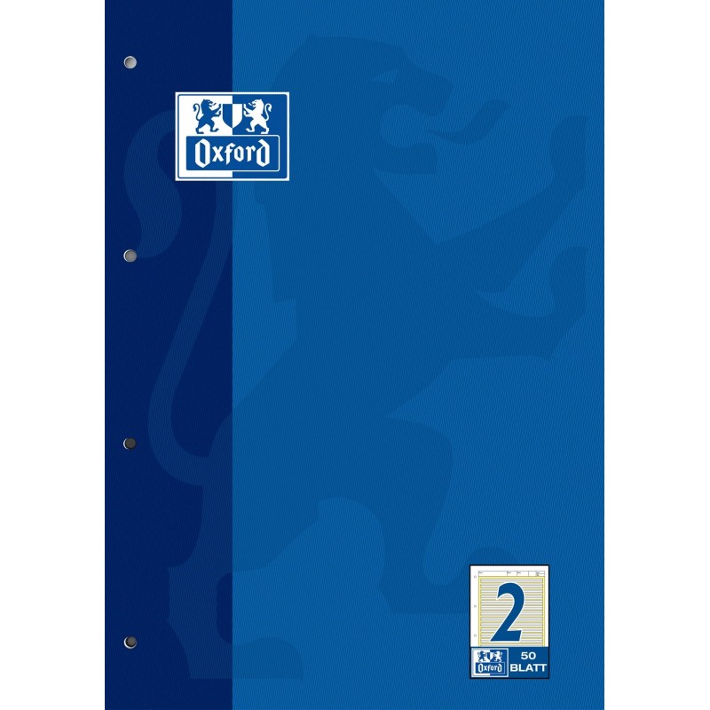 Oxford Arbeitsblock A4 · Lineatur 2 · 90 g/m² · 50 Blatt Oxford Arbeitsblock A4 · Lineatur 2 · 90 g/m² · 50 Blatt