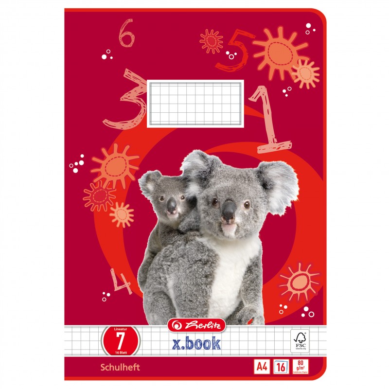 Herlitz Schulheft A4 · Lineatur 7 · 80 g/m² · 16 Blatt Herlitz Schulheft A4 · Lineatur 7 · 80 g/m² · 16 Blatt