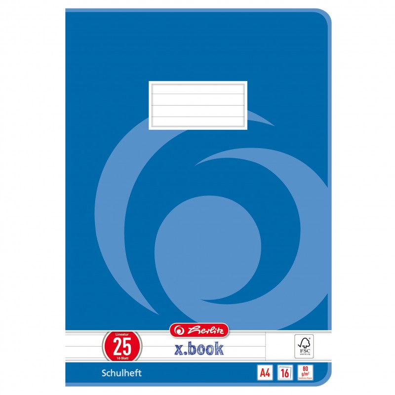 Herlitz Schulheft A4 · Lineatur 25 (liniert · weißer Rand) · 80 g/m² · 16 Blatt Herlitz Schulheft A4 · Lineatur 25 (liniert · weißer Rand) · 80 g/m² · 16 Blatt