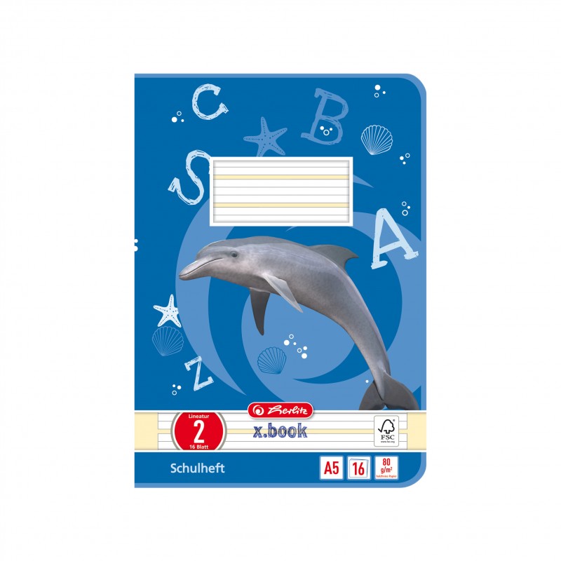Herlitz Schulheft A5 · Lineatur 2 · 80 g/m² · 16 Blatt Herlitz Schulheft A5 · Lineatur 2 · 80 g/m² · 16 Blatt