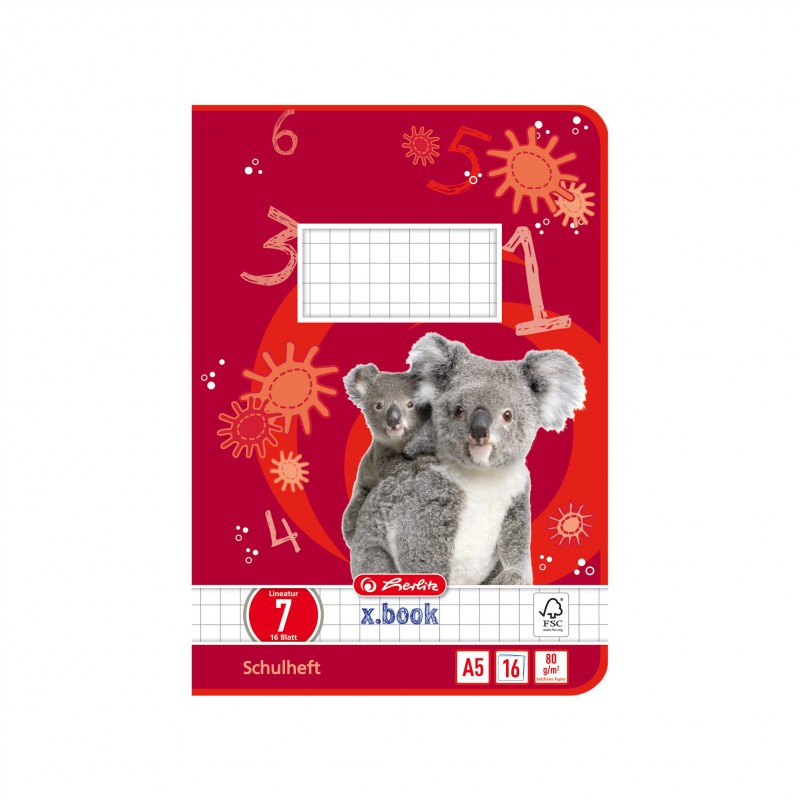 Herlitz Schulheft A5 · Lineatur 7 · 80 g/m² · 16 Blatt Herlitz Schulheft A5 · Lineatur 7 · 80 g/m² · 16 Blatt