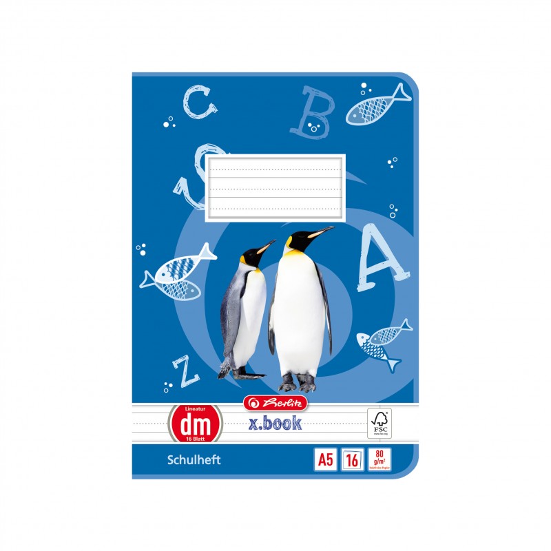 Herlitz Schulheft A5 · Lineatur dm · 80 g/m² · 16 Blatt Herlitz Schulheft A5 · Lineatur dm · 80 g/m² · 16 Blatt