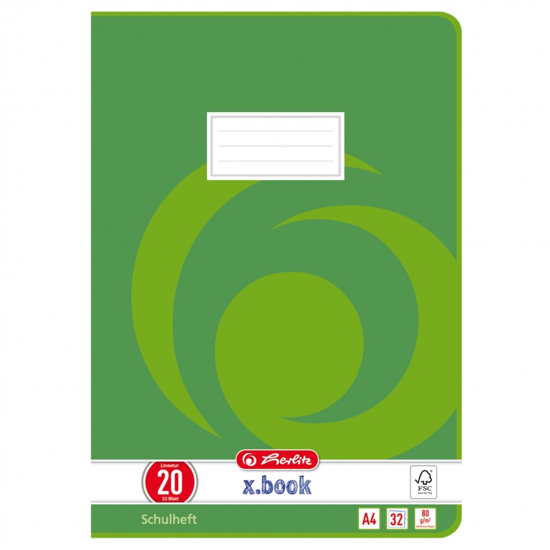 Herlitz Doppelheft A4 · Lineatur 20 (blanko) · 80 g/m² · 32 Blatt Herlitz Doppelheft A4 · Lineatur 20 (blanko) · 80 g/m² · 32 Blatt