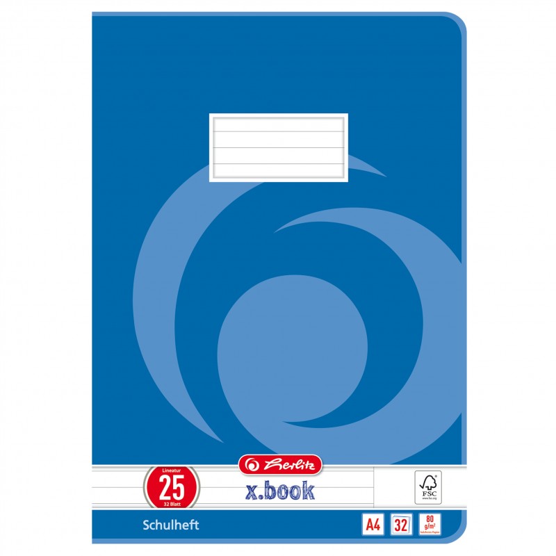 Herlitz Doppelheft A4 · Lineatur 25 · 80 g/m² · 32 Blatt Herlitz Doppelheft A4 · Lineatur 25 · 80 g/m² · 32 Blatt
