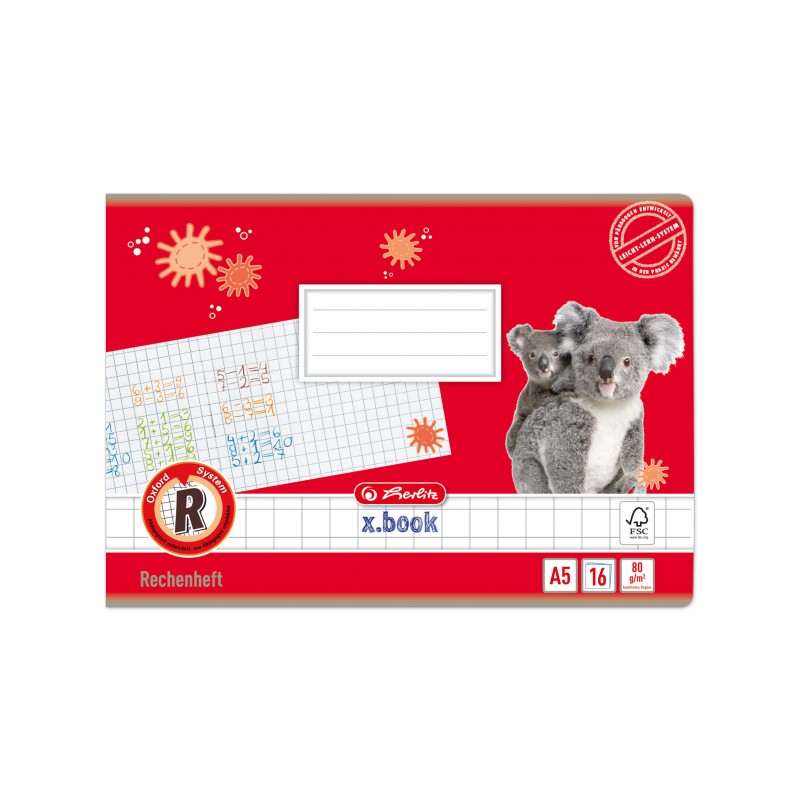 Herlitz Rechenheft A5 quer · 16 Blatt · Lineatur R · 80 g/m² Herlitz Rechenheft A5 quer · 16 Blatt · Lineatur R · 80 g/m²