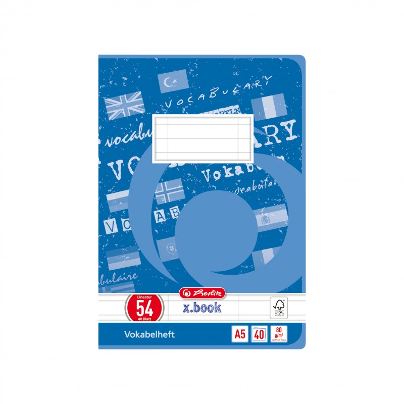 Herlitz Vokabelheft A5 · Lineatur 54 (3 Spalten) · 80 g/m² · 40 Blatt Herlitz Vokabelheft A5 · Lineatur 54 (3 Spalten) · 80 g/m² · 40 Blatt
