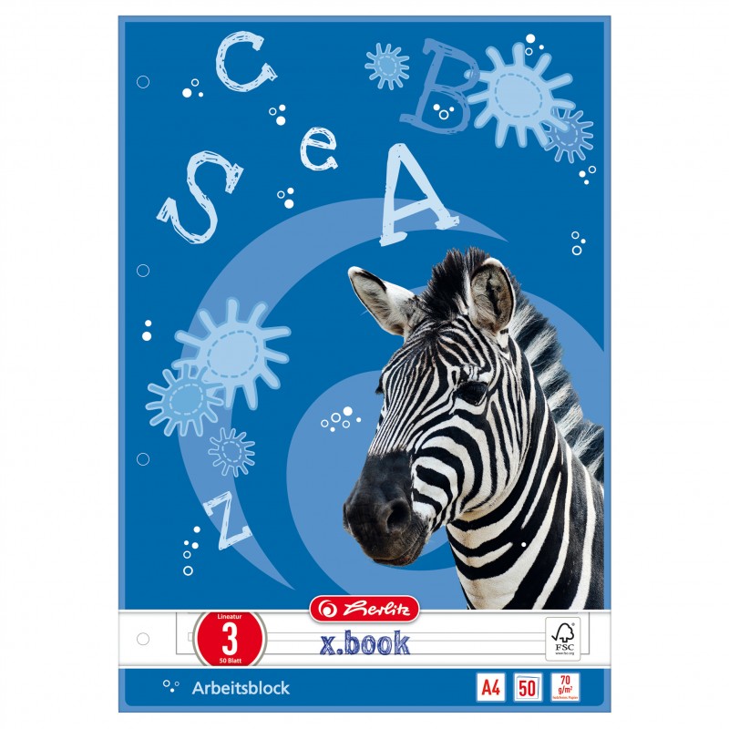 Herlitz Arbeitsblock A4 · Lineatur 3 · geleimt · mit Lochung · 70 g/m² · 50 Blatt Herlitz Arbeitsblock A4 · Lineatur 3 · geleimt · mit Lochung · 70 g/m² · 50 Blatt