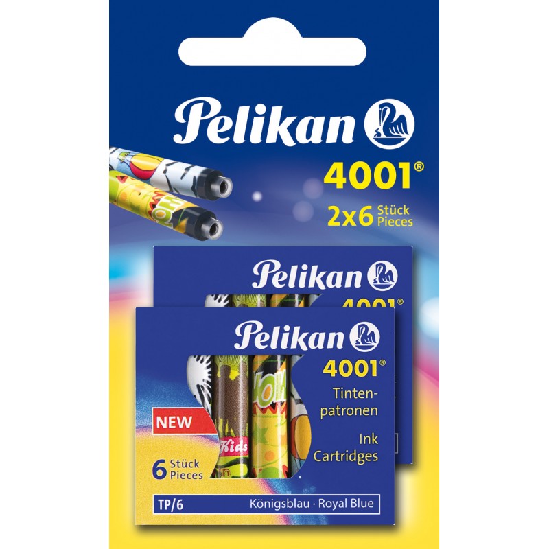 Pelikan Tintenpatrone 4001® · Standardgröße · königsblau · Blister mit 2 Etuis à 6 Patronen Pelikan Tintenpatrone 4001® · Standardgröße · königsblau · Blister mit 2 Etuis à 6 Patronen