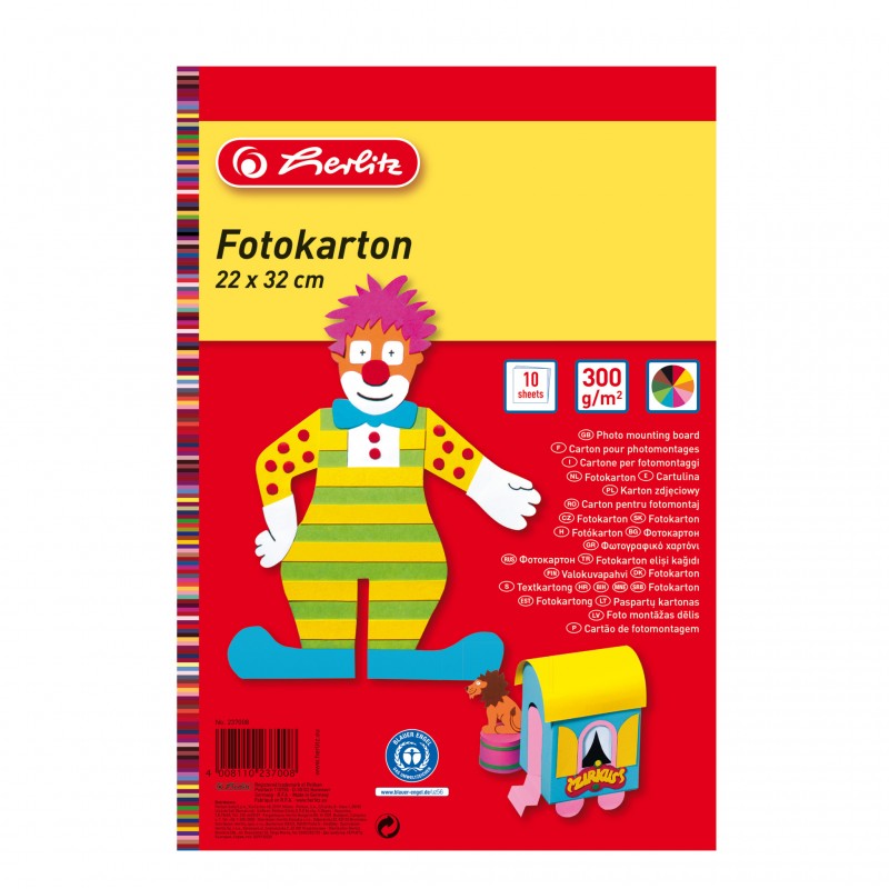 Herlitz Foto-Bastelkarton · 22 cm x 32 cm · 270 g/m² · 10 Blatt (versch. Farben) Herlitz Foto-Bastelkarton · 22 cm x 32 cm · 270 g/m² · 10 Blatt (versch. Farben)