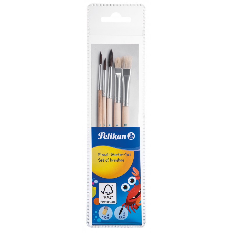 Pelikan Pinsel Starter-Set mit 5 Stück (3 x Feinhaar · 2 x Borsten) Pelikan Pinsel Starter-Set mit 5 Stück (3 x Feinhaar · 2 x Borsten)