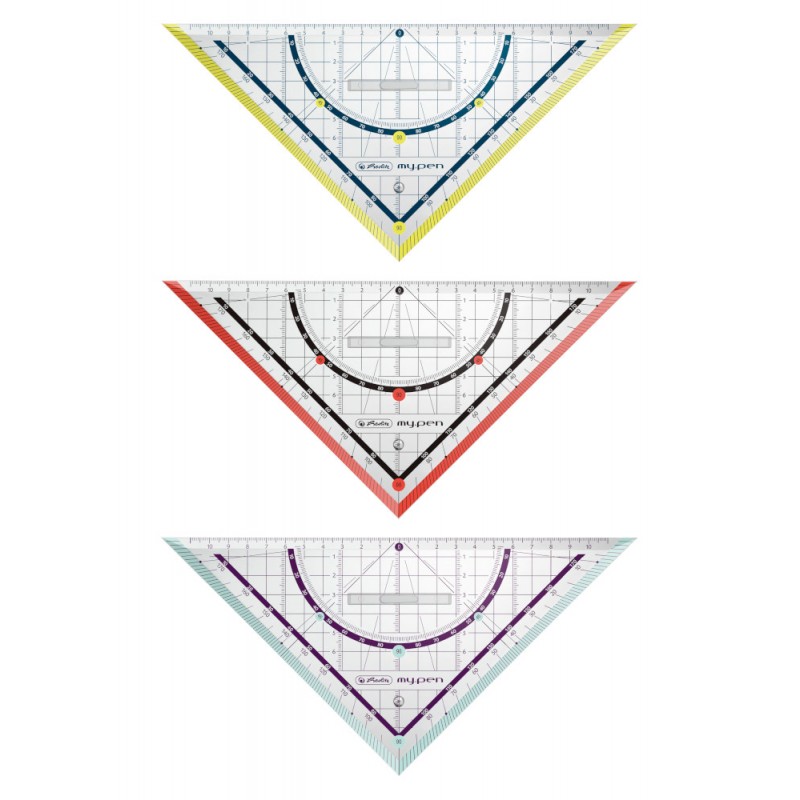 Herlitz Geometriedreieck my.pen · 25 cm mit Griff · Kunststoff · 1 Stück - Farbe zufällig Herlitz Geometriedreieck my.pen · 25 cm mit Griff · Kunststoff · 1 Stück - Farbe zufällig