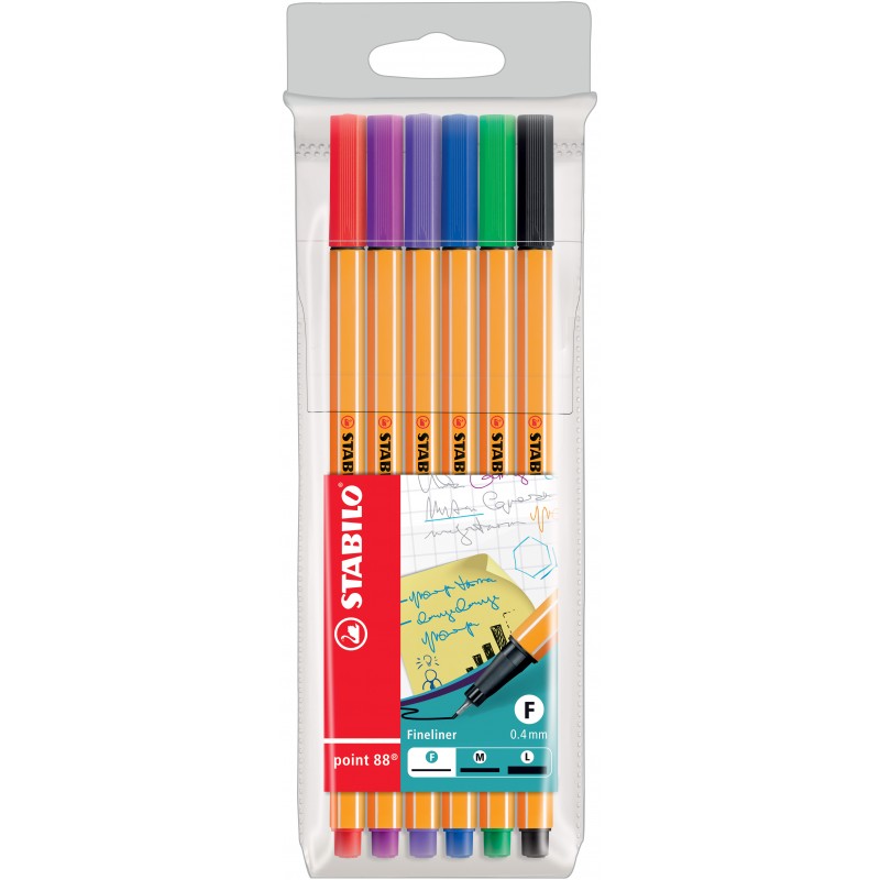 STABILO® Fineliner STABILO® point 88® Etui · mit 6 Stiften STABILO® Fineliner STABILO® point 88® Etui · mit 6 Stiften