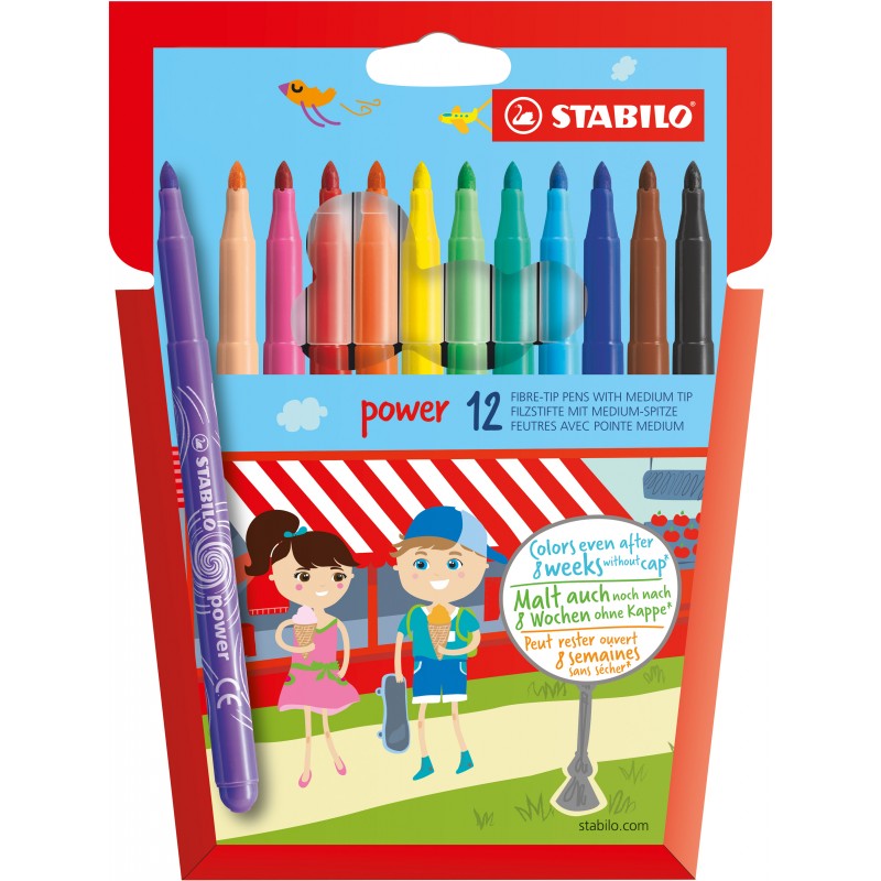 STABILO® Filzstift STABILO® power · Kartonetui mit 12 Stiften STABILO® Filzstift STABILO® power · Kartonetui mit 12 Stiften