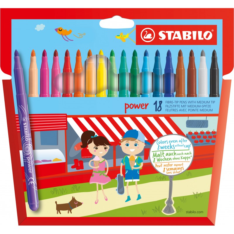 STABILO® Filzstift STABILO® power · Kartonetuii mit 18 Stiften STABILO® Filzstift STABILO® power · Kartonetuii mit 18 Stiften