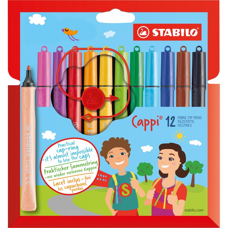 STABILO® Filzstift mit Kappenring STABILO® Cappi® · Kartonetui mit 12 Stiften STABILO® Filzstift mit Kappenring STABILO® Cappi® · Kartonetui mit 12 Stiften