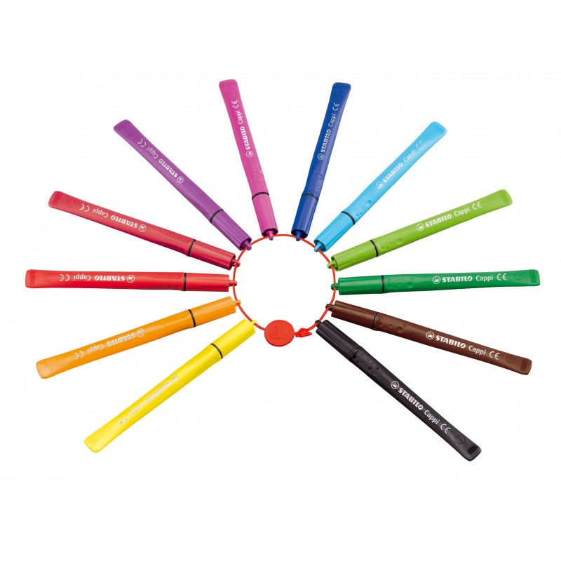 STABILO® Filzstift mit Kappenring STABILO® Cappi® · Kartonetui mit 12 Stiften