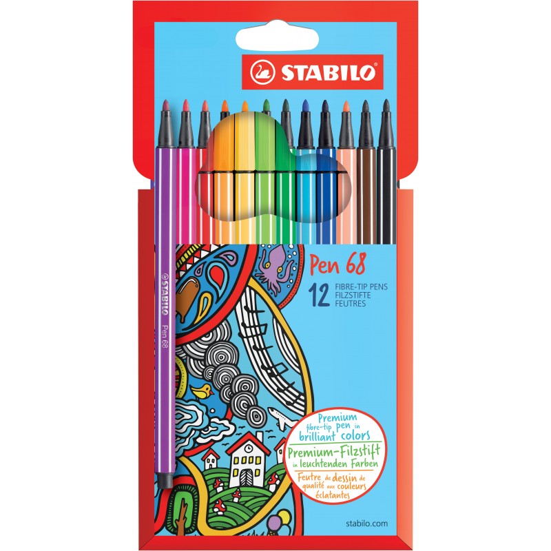 STABILO® Premium-Filzstift STABILO® Pen 68 · Kartonetui mit 12 Farben STABILO® Premium-Filzstift STABILO® Pen 68 · Kartonetui mit 12 Farben