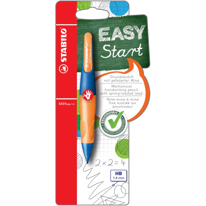 STABILO® Ergonomischer Druckbleistift STABILO® EASYergo 1.4 · blau/orange · Rechtshänder STABILO® Ergonomischer Druckbleistift STABILO® EASYergo 1.4 · blau/orange · Rechtshänder