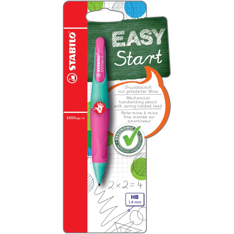 STABILO® Ergonomischer Druckbleistift STABILO® EASYergo 1.4 · türkis/neonpink · Rechts-/Linkshänder STABILO® Ergonomischer Druckbleistift STABILO® EASYergo 1.4 · türkis/neonpink · Rechts-/Linkshänder
