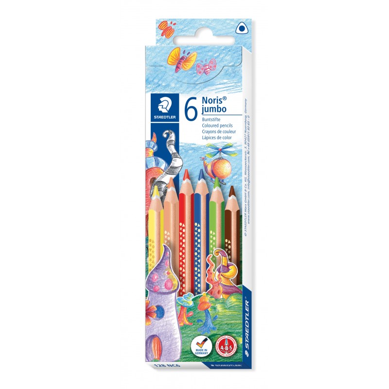 STAEDTLER® Farbstift Noris Club® jumbo dreikant · 128 NC6 · 4 mm · Kartonetui mit 6 Farben STAEDTLER® Farbstift Noris Club® jumbo dreikant · 128 NC6 · 4 mm · Kartonetui mit 6 Farben