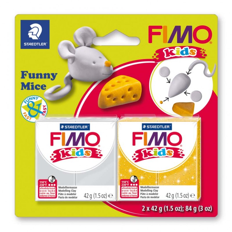 STAEDTLER® Modelliermasse FIMO® Kids funny mice kit Blisterkarte STAEDTLER® Modelliermasse FIMO® Kids funny mice kit Blisterkarte