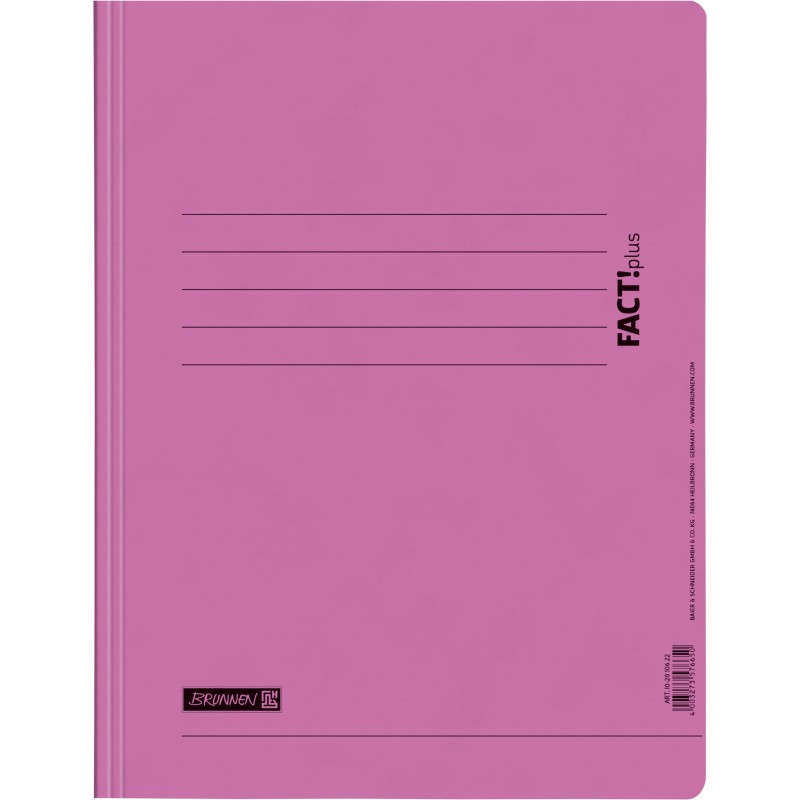 BRUNNEN Schnellhefter · DIN · A4 FACT!plus · Pappe extrastark 375g/m² · rosa BRUNNEN Schnellhefter · DIN · A4 FACT!plus · Pappe extrastark 375g/m² · rosa