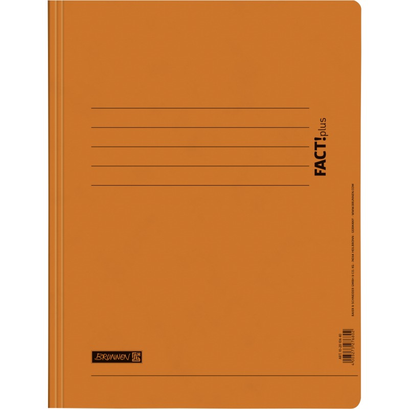 BRUNNEN Schnellhefter · DIN · A4 FACT!plus · Pappe extrastark 375g/m² · orange BRUNNEN Schnellhefter · DIN · A4 FACT!plus · Pappe extrastark 375g/m² · orange