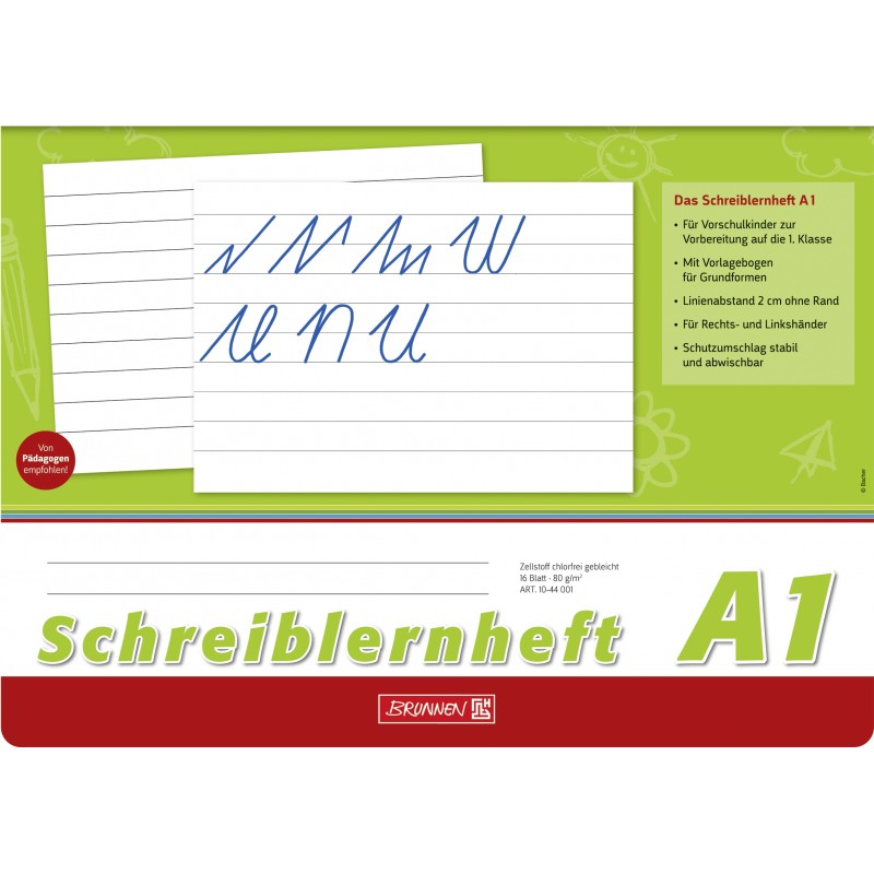 BRUNNEN Schreiblernheft · DIN A4 quer · Lineatur A1 BRUNNEN Schreiblernheft · DIN A4 quer · Lineatur A1