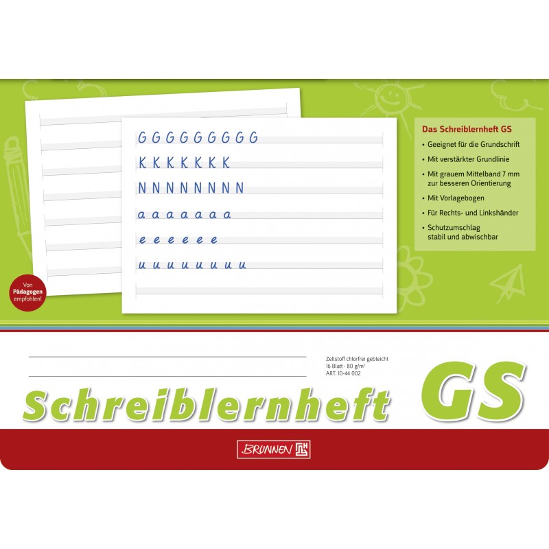 BRUNNEN Schreiblernheft · DIN A4 quer · Lineatur GS BRUNNEN Schreiblernheft · DIN A4 quer · Lineatur GS