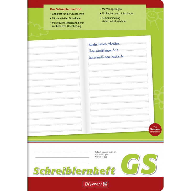 BRUNNEN Schreiblernheft · DIN A4 hoch · Lineatur GS BRUNNEN Schreiblernheft · DIN A4 hoch · Lineatur GS