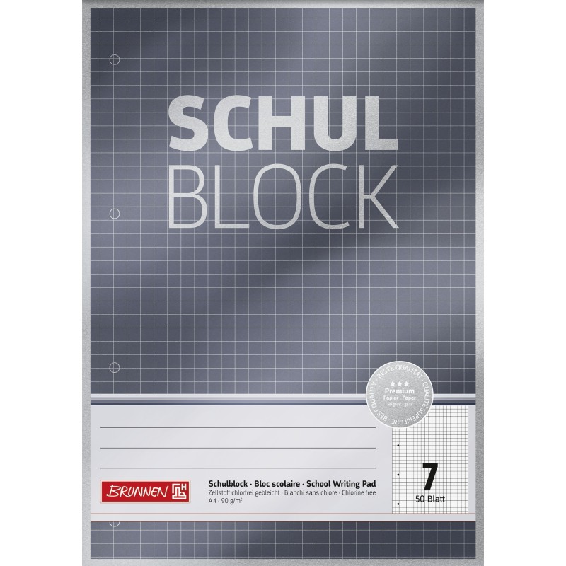 BRUNNEN Schulblock · DIN A4 · Lineatur 7 · 50 Blatt · Premium BRUNNEN Schulblock · DIN A4 · Lineatur 7 · 50 Blatt · Premium