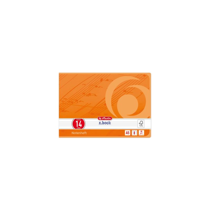 Herlitz Notenheft A5 quer · Lineatur 14 (ohne Hilfslinien) · 80 g/m² · 8 Blatt Herlitz Notenheft A5 quer · Lineatur 14 (ohne Hilfslinien) · 80 g/m² · 8 Blatt