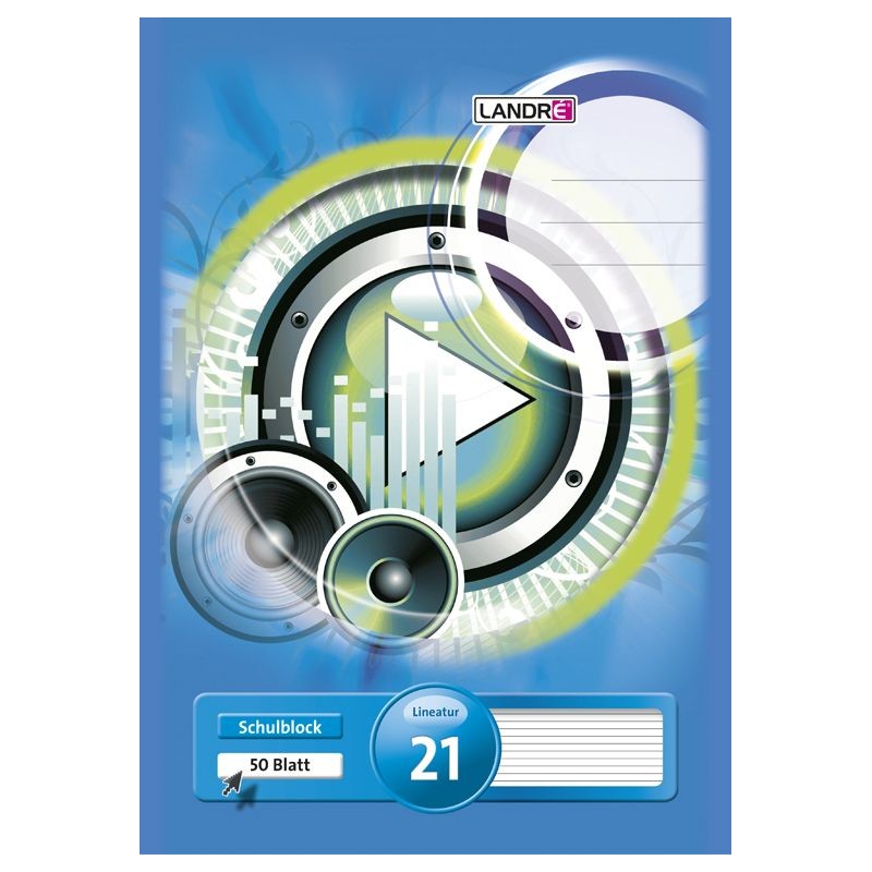 Landré Landré Schulblock · A4 · 50 Blatt · Lineatur 21 · liniert · ohne Rand Landré Landré Schulblock · A4 · 50 Blatt · Lineatur 21 · liniert · ohne Rand