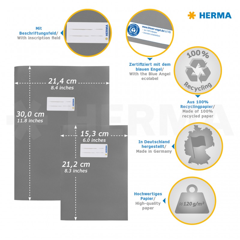 HERMA Heftschoner · Papier · A5 · dunkelrot