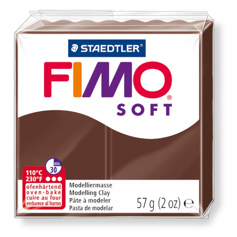 FIMO® soft ofenhärtende STAEDTLER® Modelliermasse - 57g - schoko braun- 8020-75 FIMO® soft ofenhärtende STAEDTLER® Modelliermasse - 57g - schoko braun- 8020-75